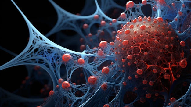 Diseño fractal de la estructura molecular de las células cancerosas.