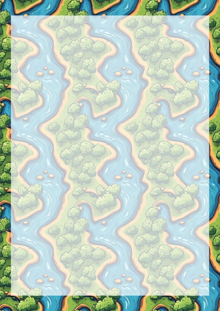 Diseño de la frontera fluvial del mapa