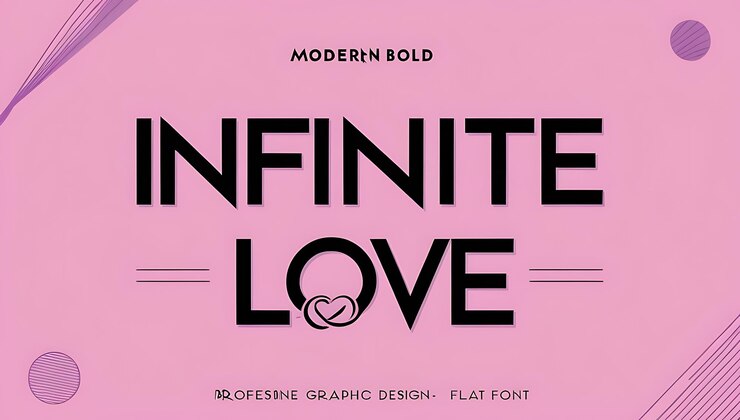 Foto diseño de fuentes modernas en negrita gráfico de amor infinito