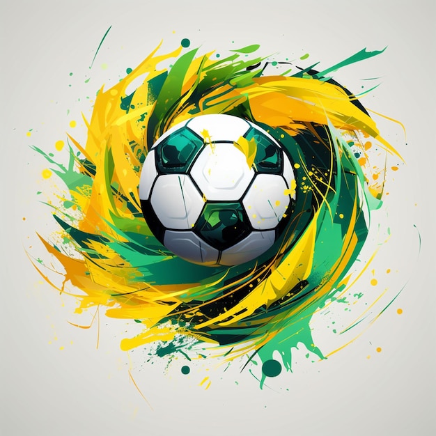 diseño de fútbol en colores de brasil