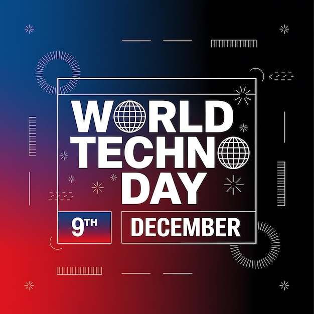 Diseño futurista para los eventos del Día Mundial de la Tecno