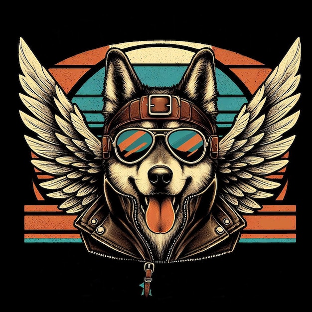 Diseño generativo de la camiseta Cool Rebel Canine