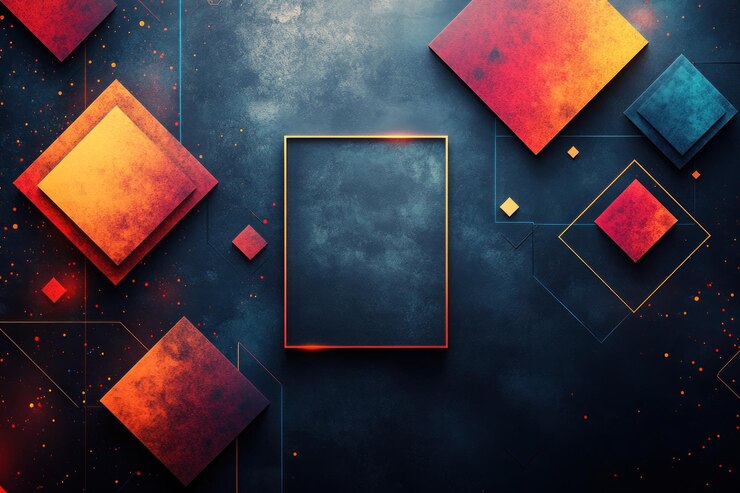 Diseño geométrico abstracto con colores vibrantes