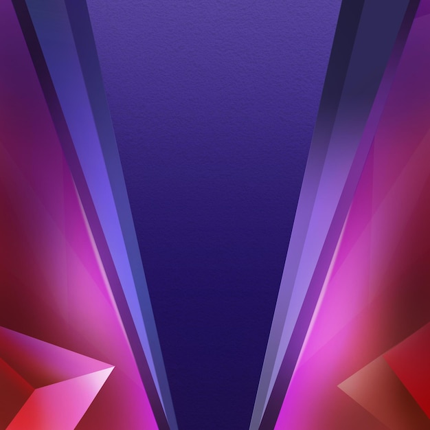 Diseño geométrico abstracto con formas de V en gradiente en rosa y azul