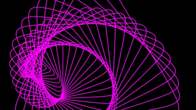 diseño geométrico abstracto líneas de neón claras fondo rosa abstracto