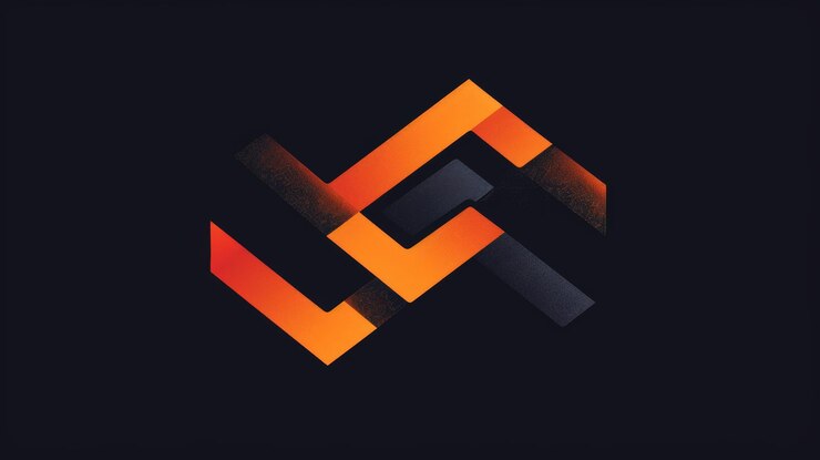 Foto diseño geométrico abstracto con naranja y negro