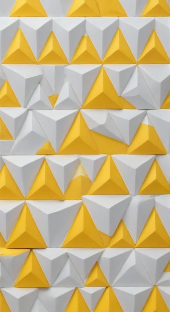 un diseño geométrico amarillo y blanco de un cubo en forma de diamante blanco