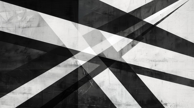 Foto diseño geométrico en blanco y negro con intrincados patrones y formas dispuestos de manera visual