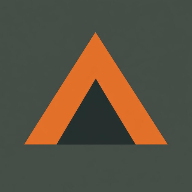 Un diseño geométrico minimalista con un triángulo naranja por encima de un triangle negro