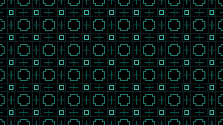 Foto diseño geométrico con patrón de caleidoscopio en estampado verde y materiales textiles