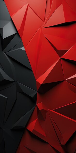 Foto un diseño geométrico rojo y negro con un fondo negro y rojo