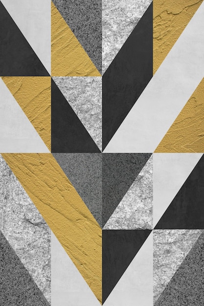 Un diseño geométrico con triángulos en blanco y negro.