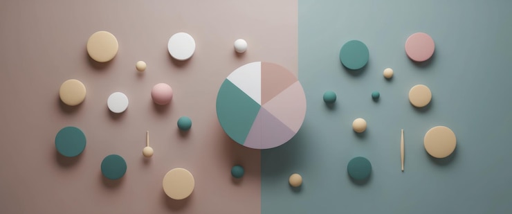 Foto diseño geométrico con varios círculos que crean una atmósfera abstracta moderna