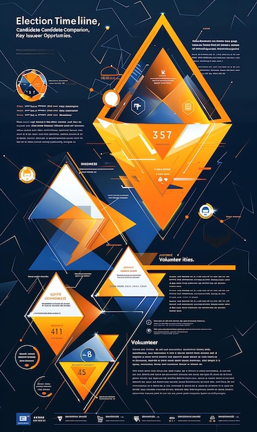 Diseño geométrico de la web con efecto triángulo sitio web estructurado inspirado en la idea de diseño de la web política