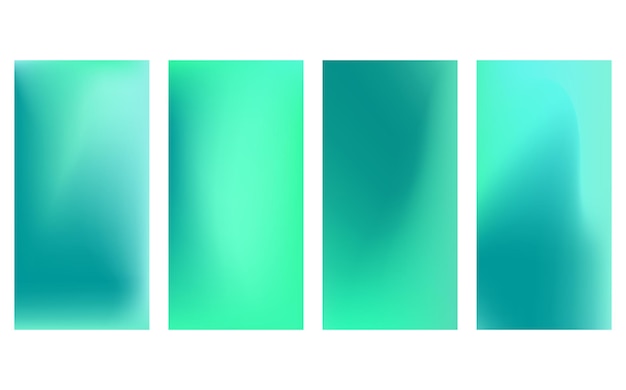 Diseño de gradiente de onda borrosa de neón con colores azul menta verde