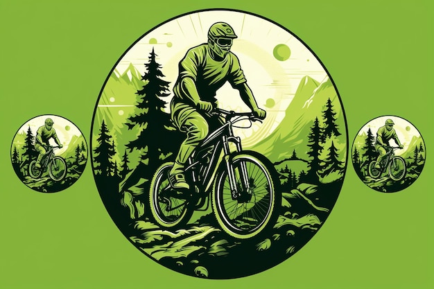 Diseño gráfico de camisetas de ciclismo de montaña