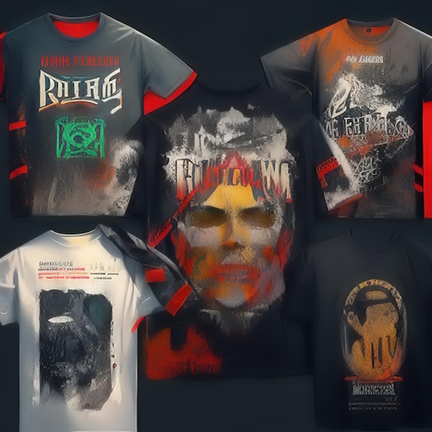 Diseño gráfico de camisetas, incluidos diseños tipográficos.