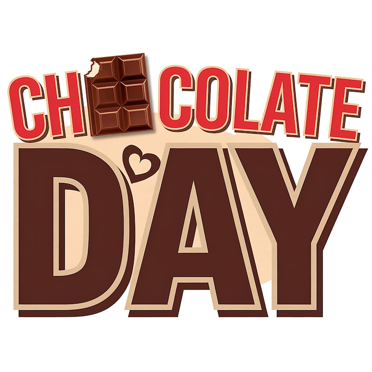 Foto el diseño gráfico del día del chocolate presenta una barra de chocolate y letras