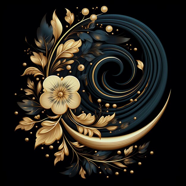 Diseño gráfico dorado Elegancia Lujo con arte de línea natural Etiqueta Embalaje Logotipo Caro