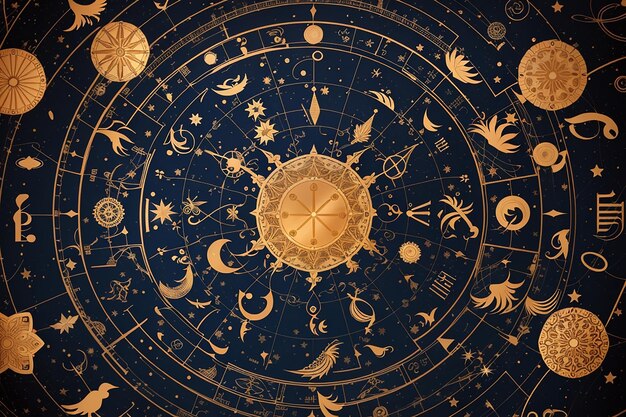 Diseño gráfico del fondo de la textura del modelo del horóscopo de la astrología