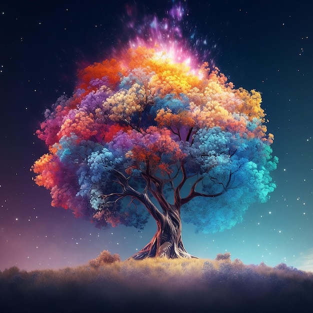 Diseño gráfico fotorrealista de un árbol