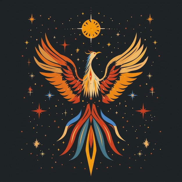 Diseño gráfico de Galaxy phoenix generado por IA Imagen