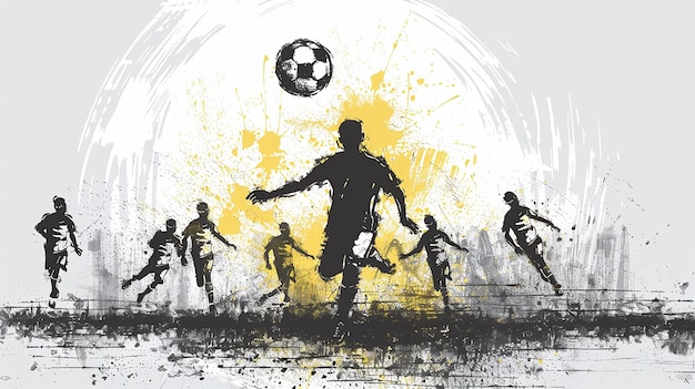 Diseño gráfico Ilustración vectorial de dibujo a mano libre de la fiebre del fútbol
