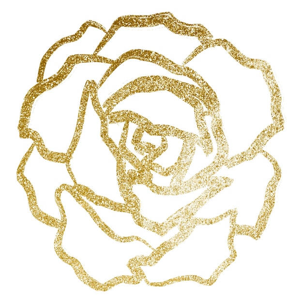 Diseño gráfico de línea de pegatinas png de oro rosa estético en fondo transparente