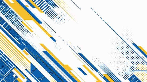 un diseño gráfico de líneas azules y amarillas con las palabras fútbol