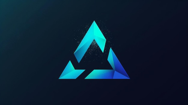 Diseño gráfico del triángulo azul abstracto