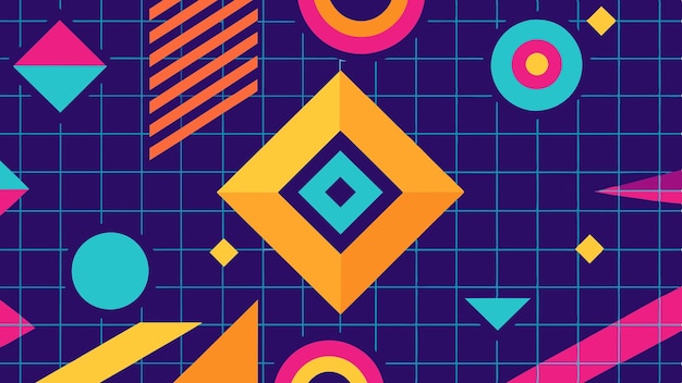 Diseño grunge arte digital colorido con colores vibrantes formas geométricas y patrones abstractos