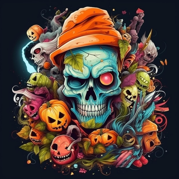 diseño de halloween aterrador y genial