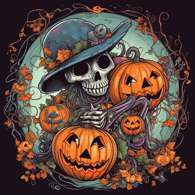 diseño de halloween aterrador y genial