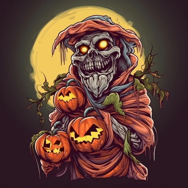 diseño de halloween aterrador y genial