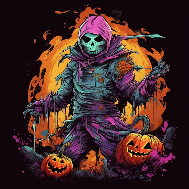 diseño de halloween aterrador y genial