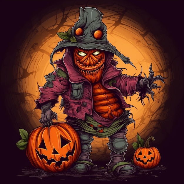 diseño de halloween aterrador y genial