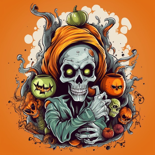 diseño de halloween aterrador y genial