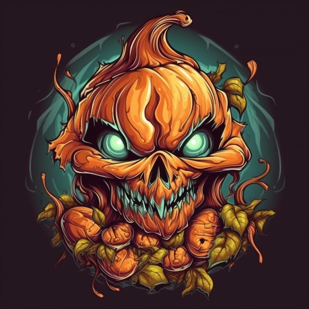 diseño de halloween aterrador y genial