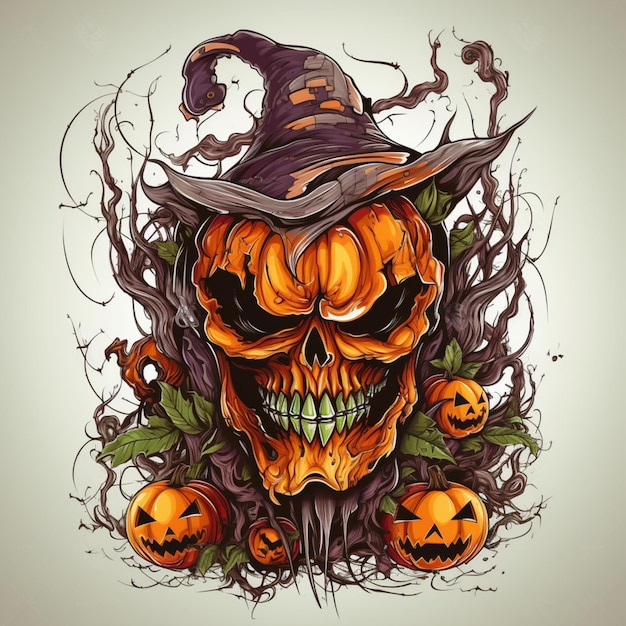 diseño de halloween aterrador y genial