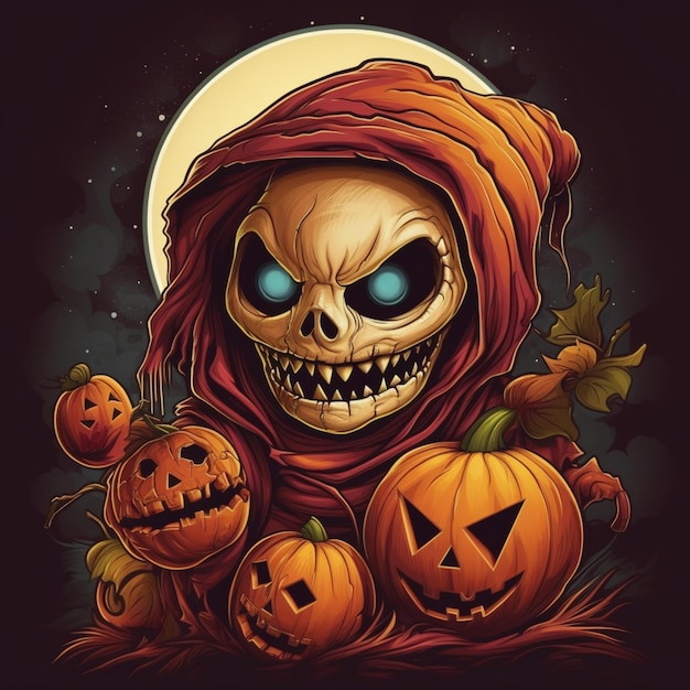 diseño de halloween aterrador y genial