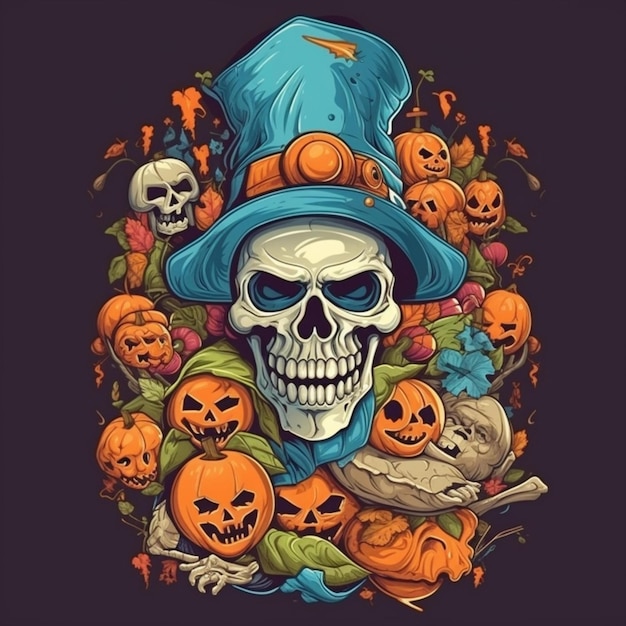 diseño de halloween aterrador y genial