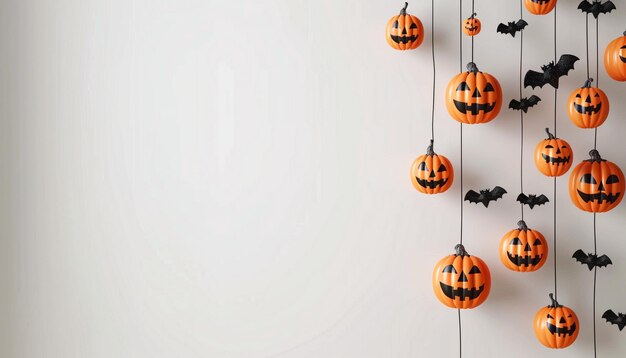Diseño de Halloween con calabazas colgantes