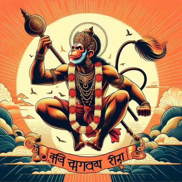 Foto este diseño está hecho para el evento mitológico hindú hanuman jayanti