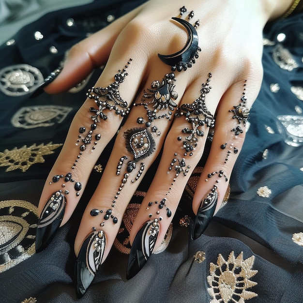 Foto diseño de henna mehendi libre novia india pakistaní asiática diseño de mehndi indio y árabe