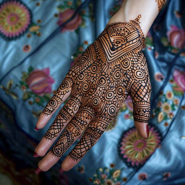 Foto diseño de henna mehendi libre novia india pakistaní asiática diseño de mehndi indio y árabe