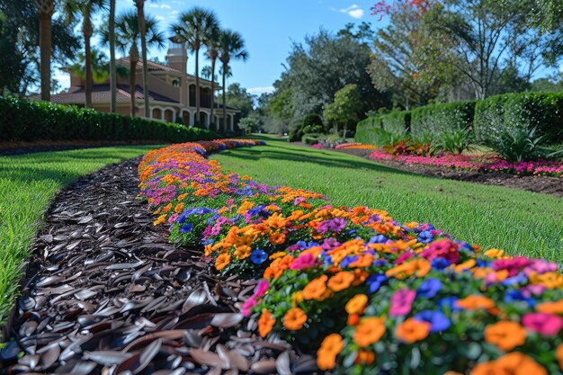 diseño de hermosas flores coloridas jardín paisajismo ideas de inspiración