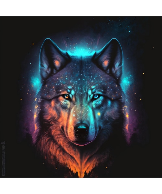 Diseño hermoso del vector del lobo