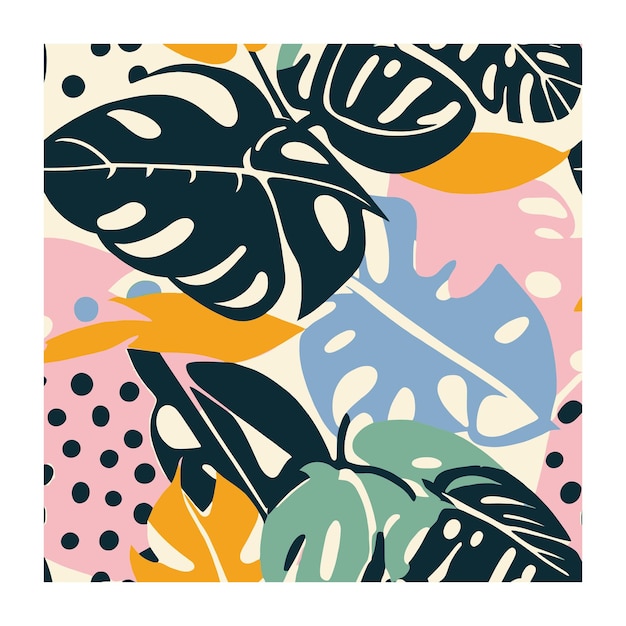 Diseño de hojas de Monstera botánica.