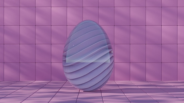 Diseño de huevo de Pascua una textura de vidrio y elementos de onda retro que fusionan el simbolismo clásico de las vacaciones con
