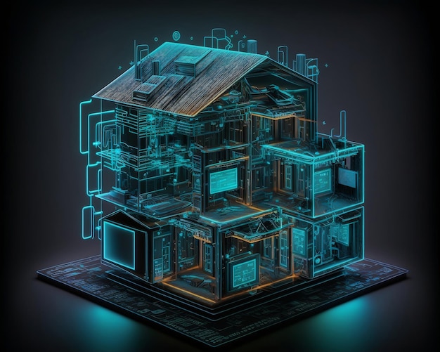 Diseño de IA generativa de edificios de viviendas inteligentes.